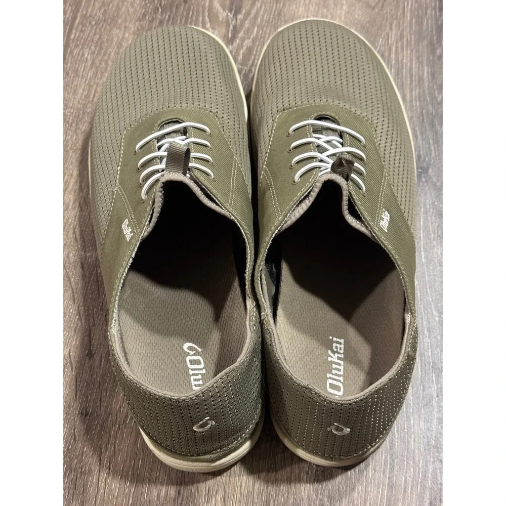 OluKai Nohea Moku Mens 13 Olive Green Boat Shoes Sneakers 10283-1020 Water Ready